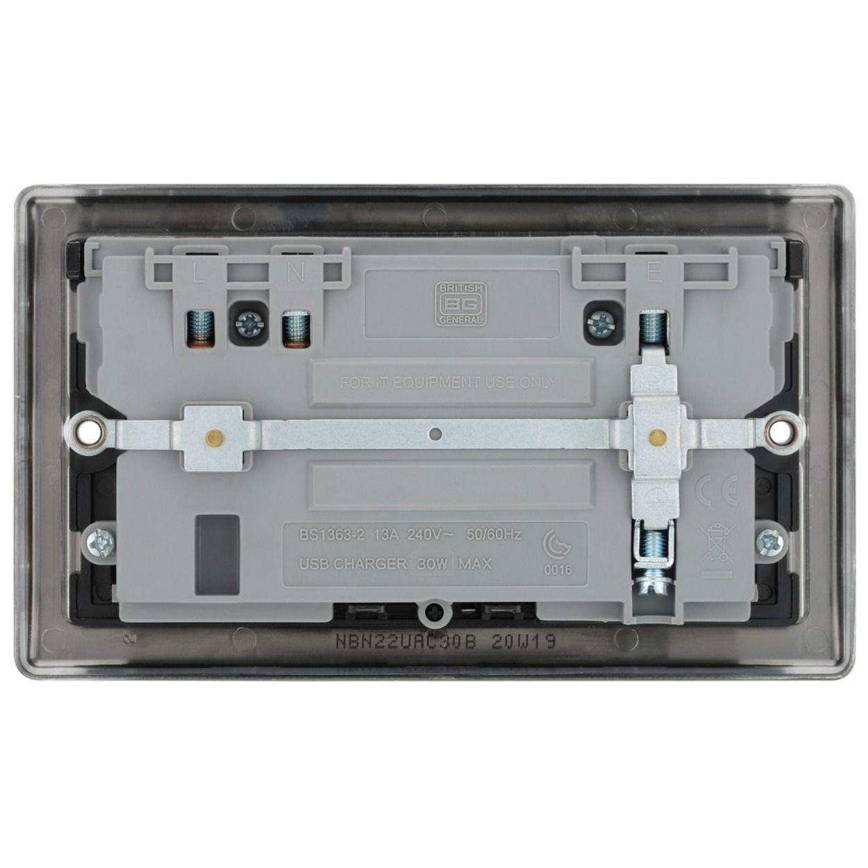 BG Nexus Polished Chrome 13A Double Socket with USB A + C