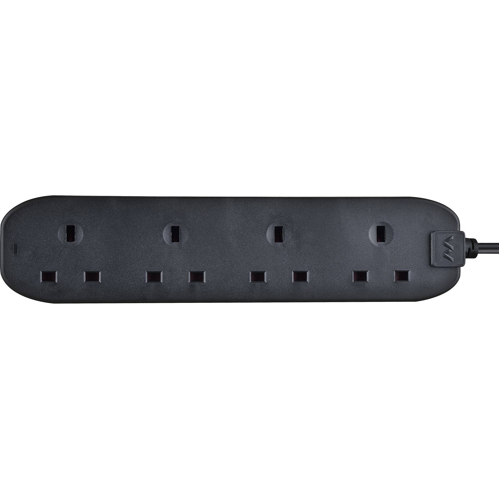 Masterplug Black Four Socket Extension Lead 5m