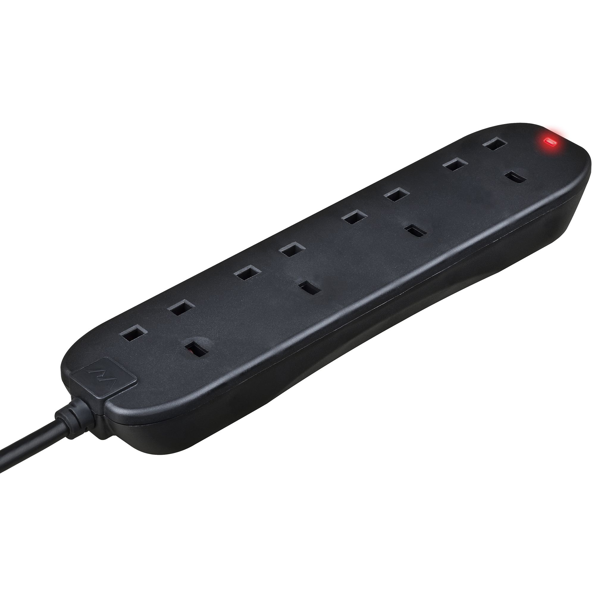Masterplug Black Four Socket Extension Lead 5m