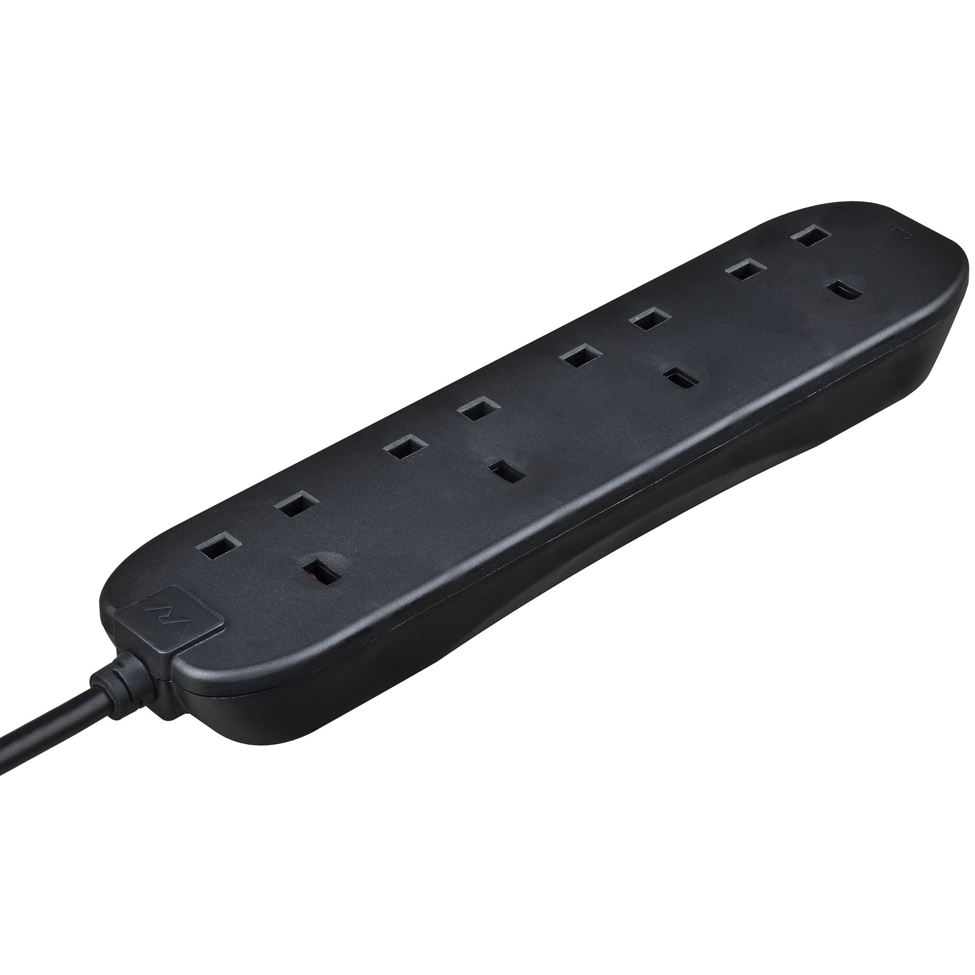 Masterplug Black Four Socket Extension Lead 2m