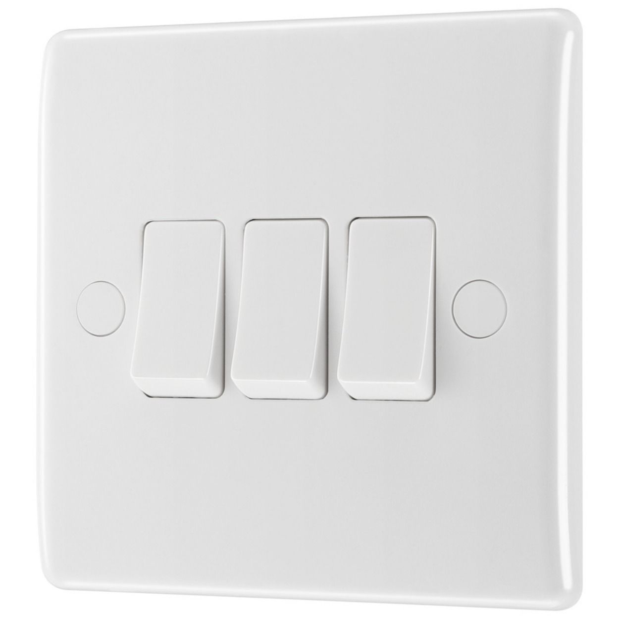 BG White Moulded 20A Triple Switch, 2 Way