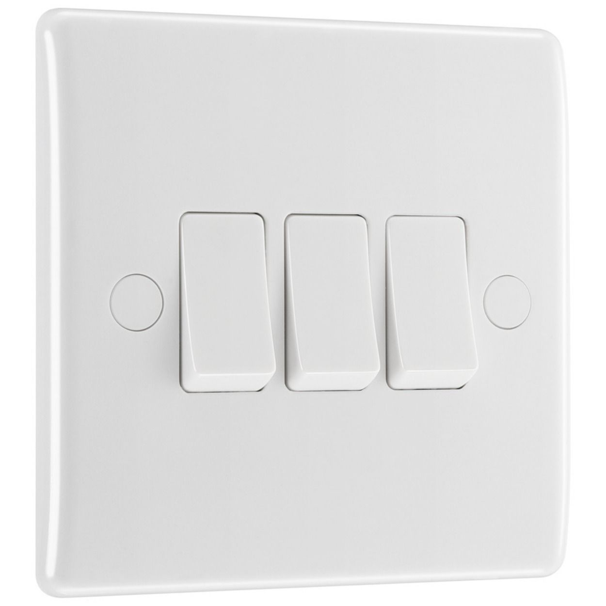 BG White Moulded 20A Triple Switch, 2 Way
