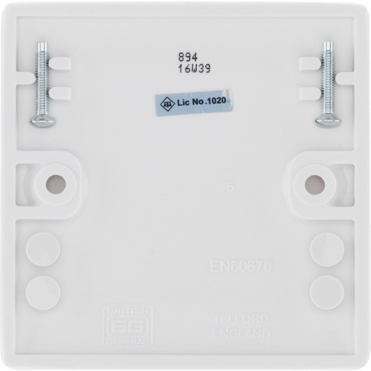 BG Nexus Series White Moulded Single Blank Plate