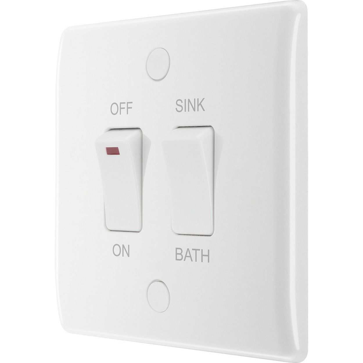 White Nexus Moulded Immersion Heater Switch, 10AX, 2 Way + 20A DP with LED Indicator