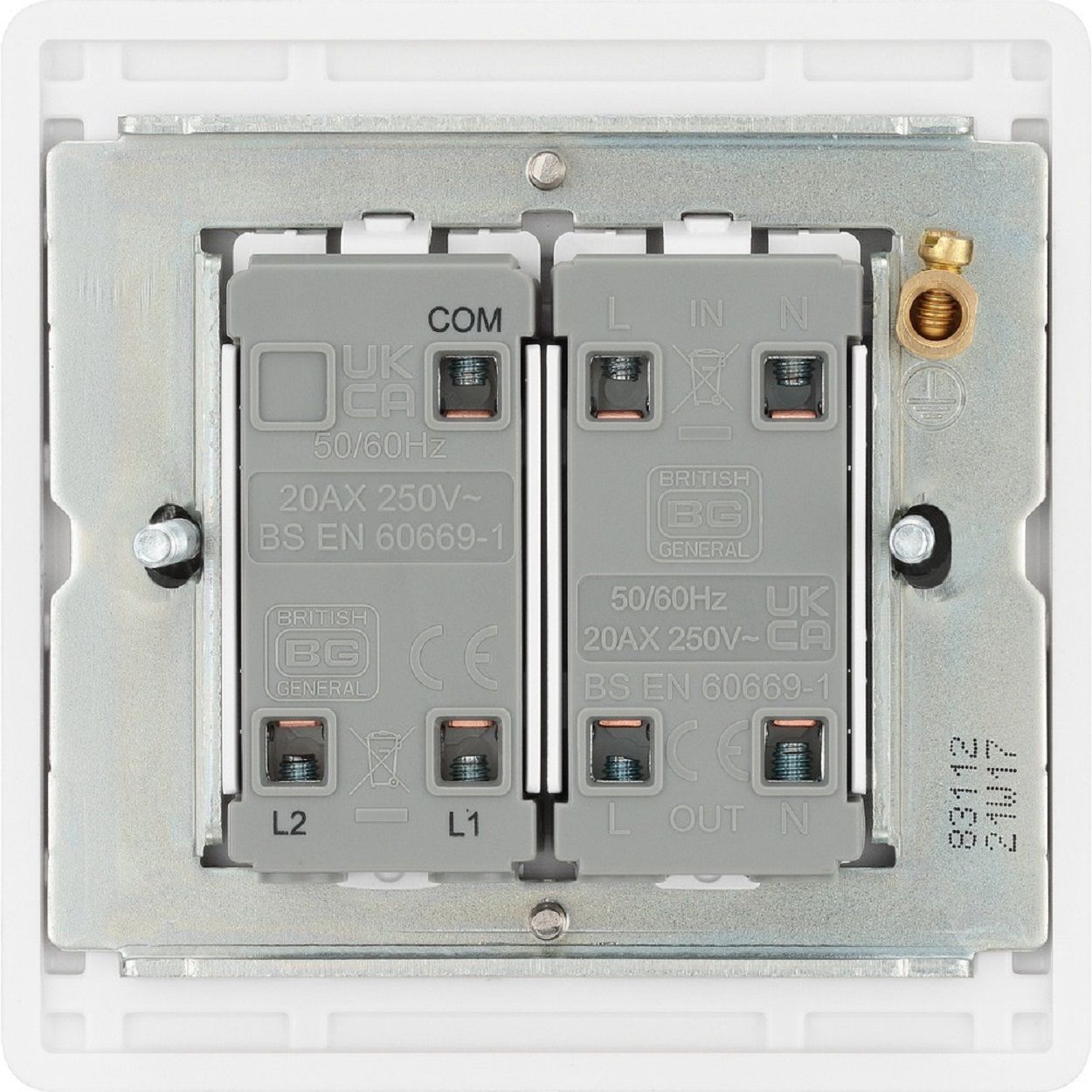 White Nexus Moulded Immersion Heater Switch, 10AX, 2 Way + 20A DP with LED Indicator