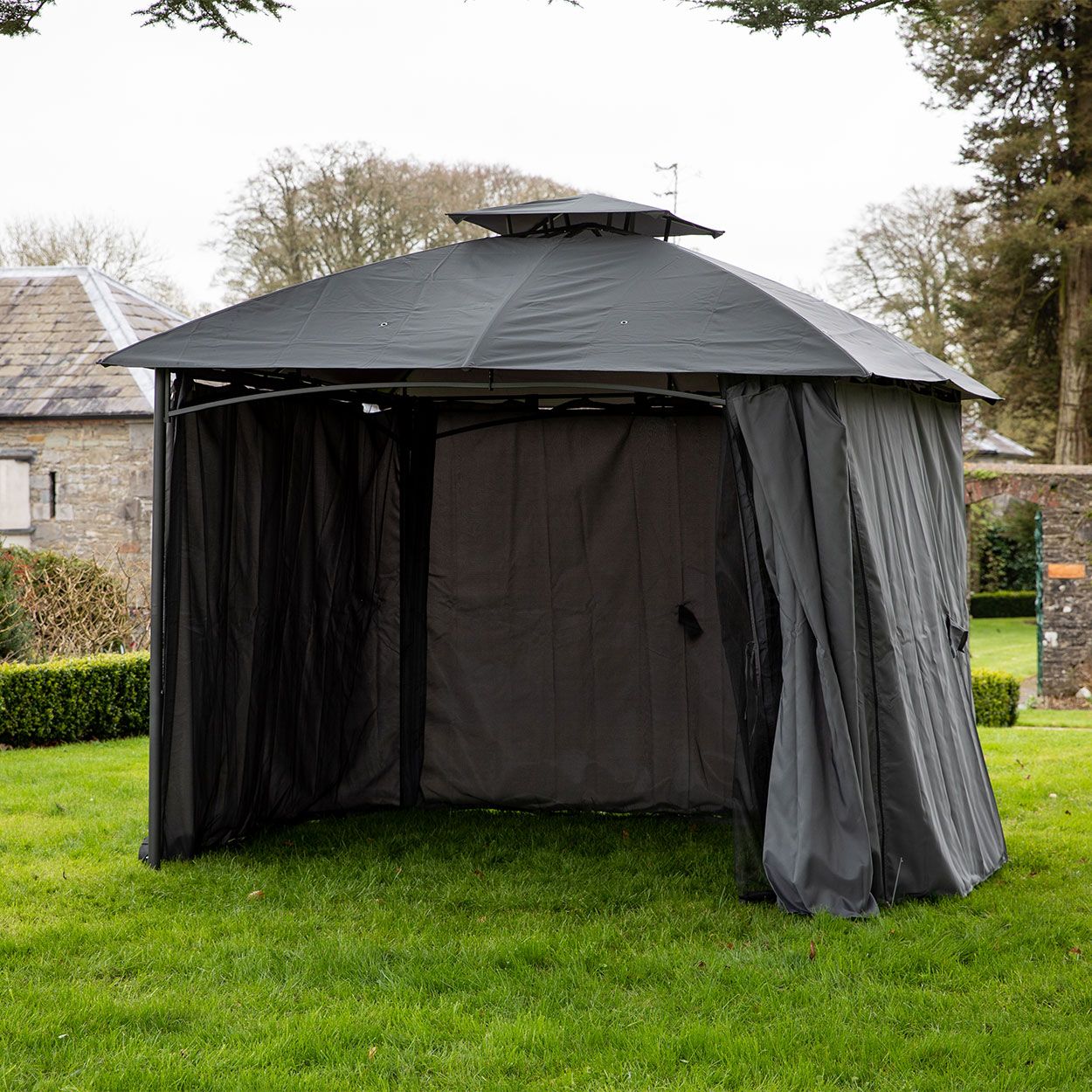 Grey Steel Gazebo 3m x 3m