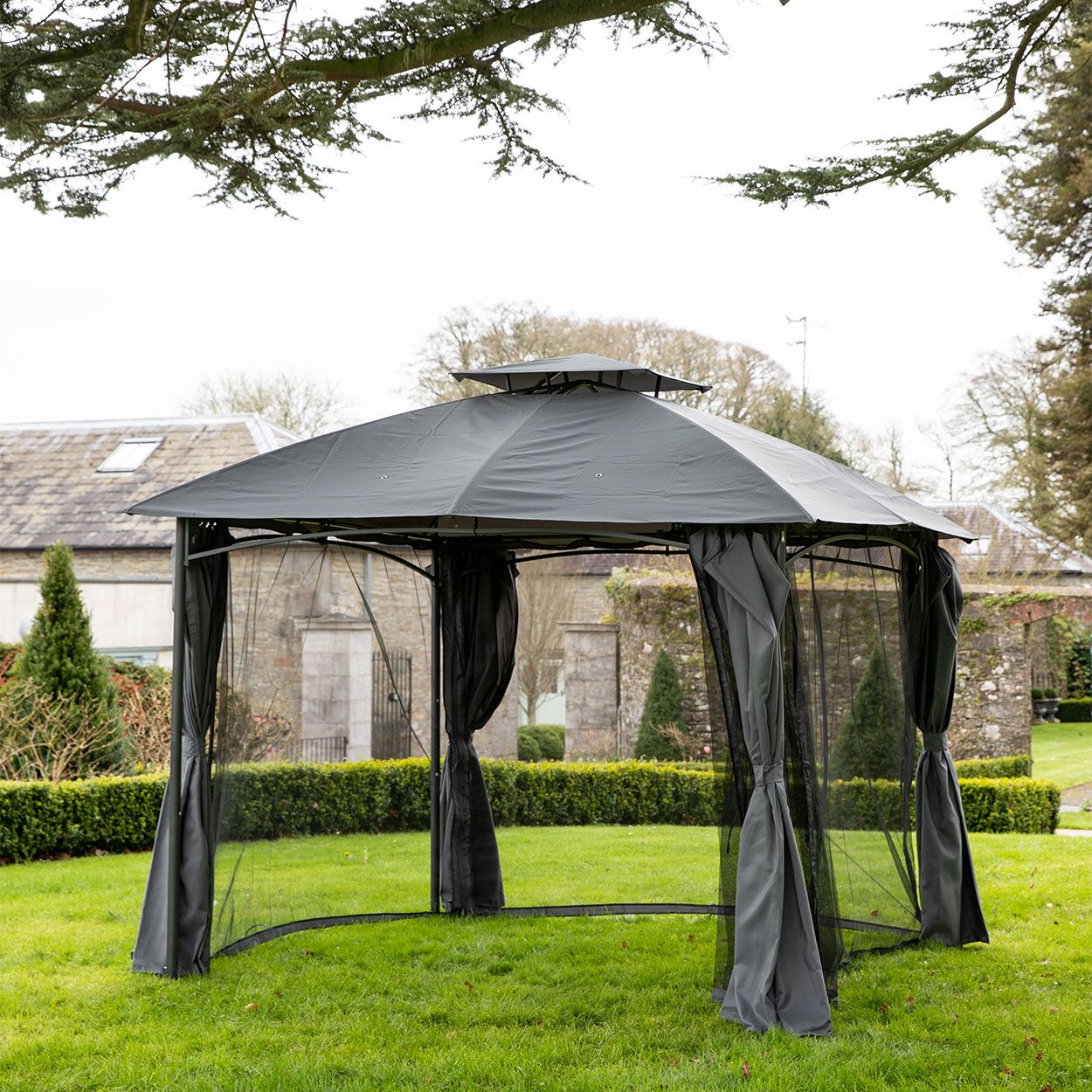 Grey Steel Gazebo 3m x 3m