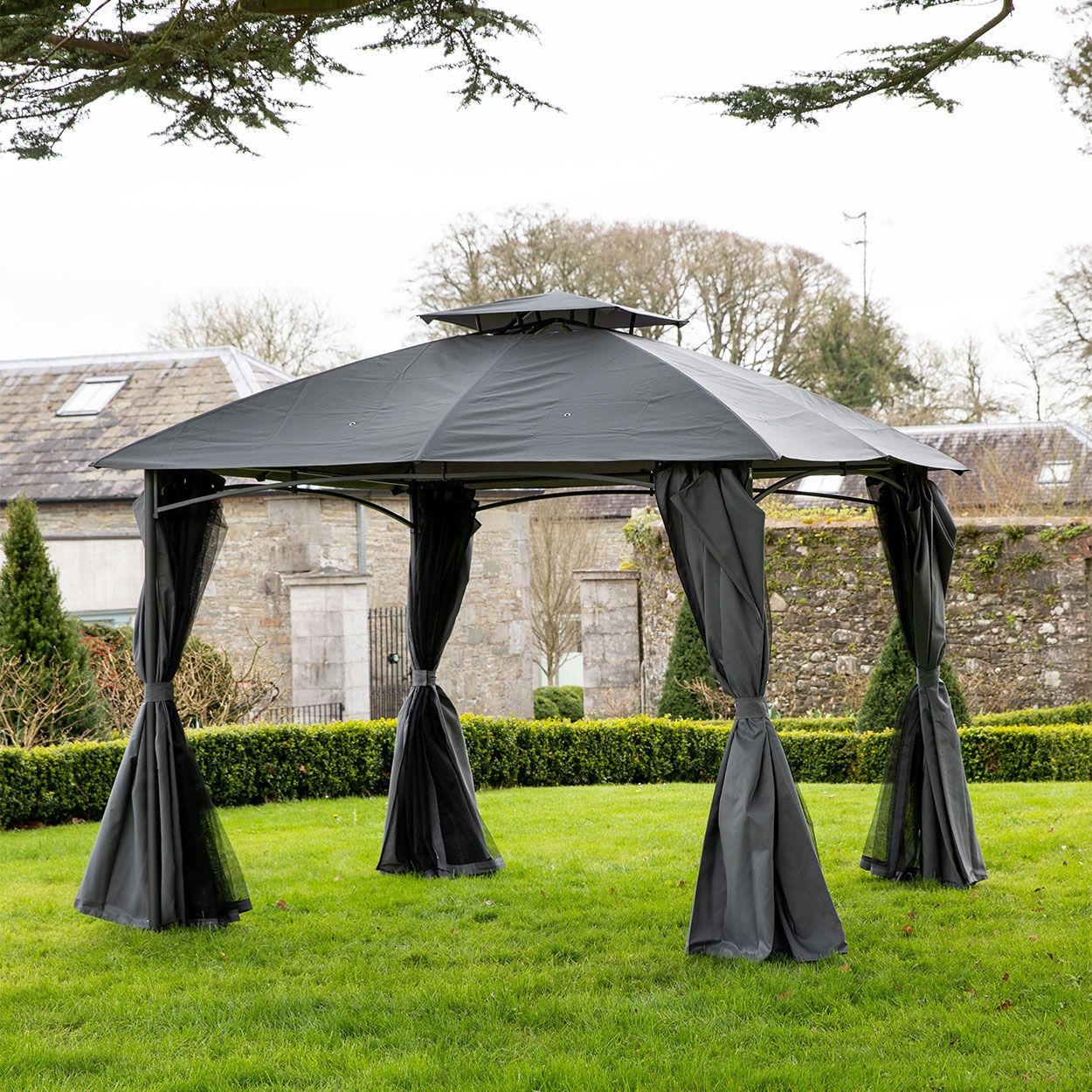 Grey Steel Gazebo 3m x 3m