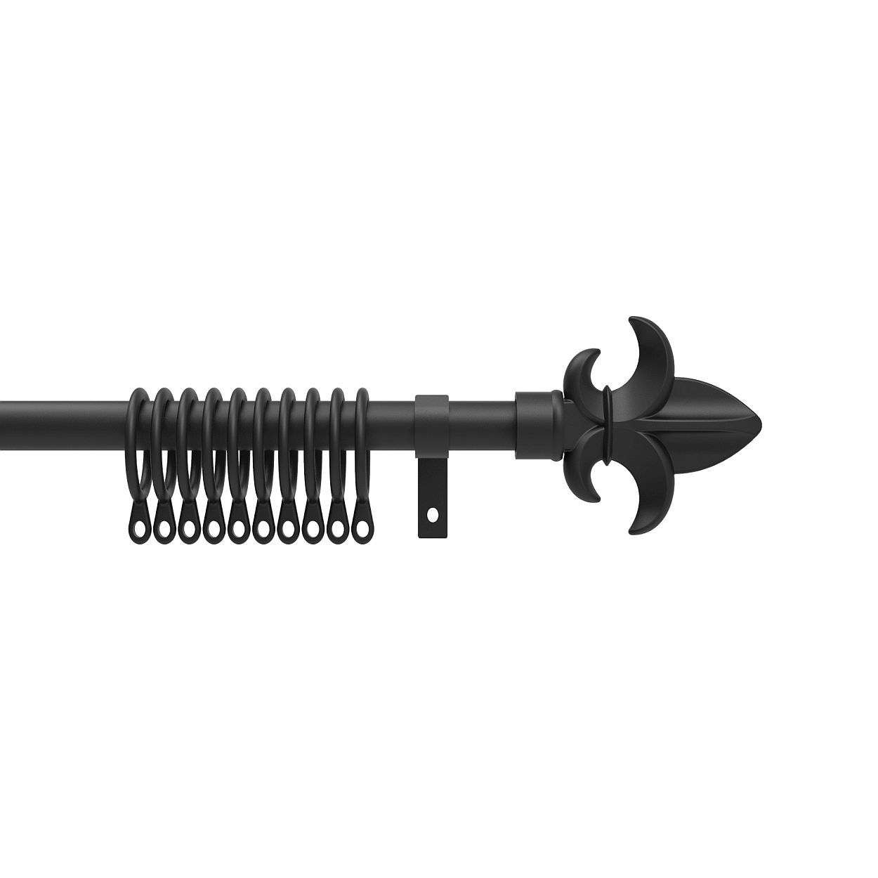 13-16Mm Black Curtain Pole