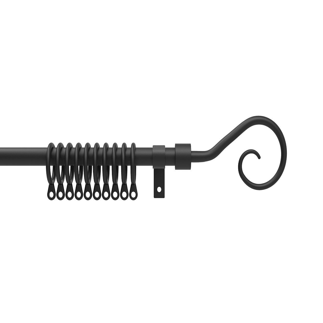 13-16Mm Black Curtain Pole