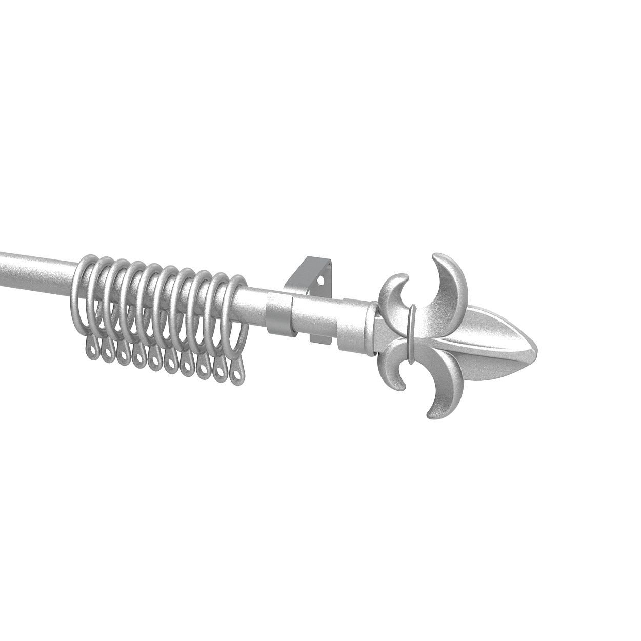 13-16Mm Matt Silver Curtain Pole