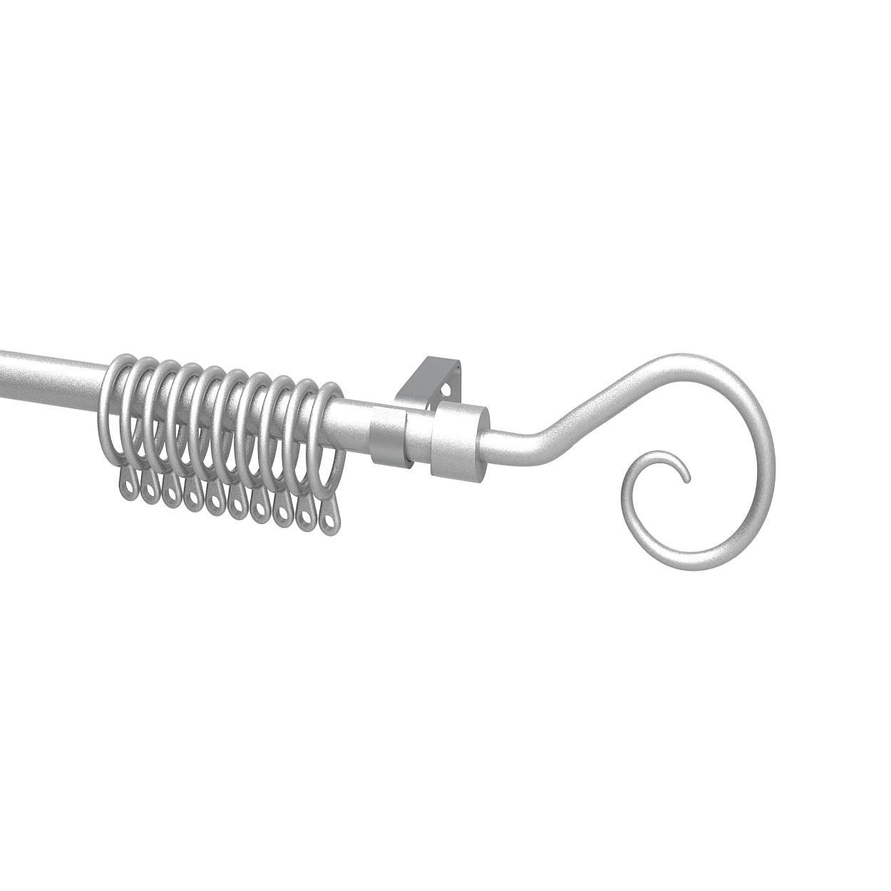 13-16Mm Matt Silver Curtain Pole
