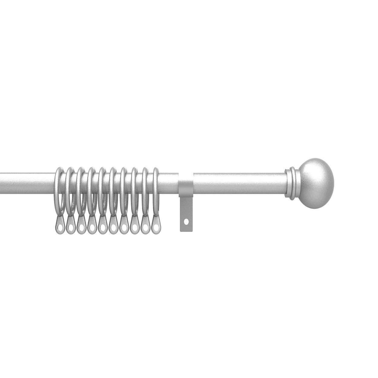 13-16Mm Matt Silver Curtain Pole