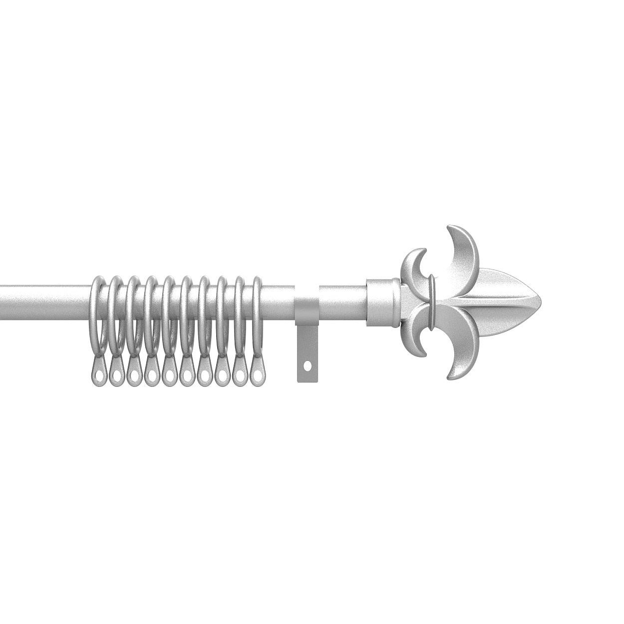 13-16Mm Matt Silver Curtain Pole