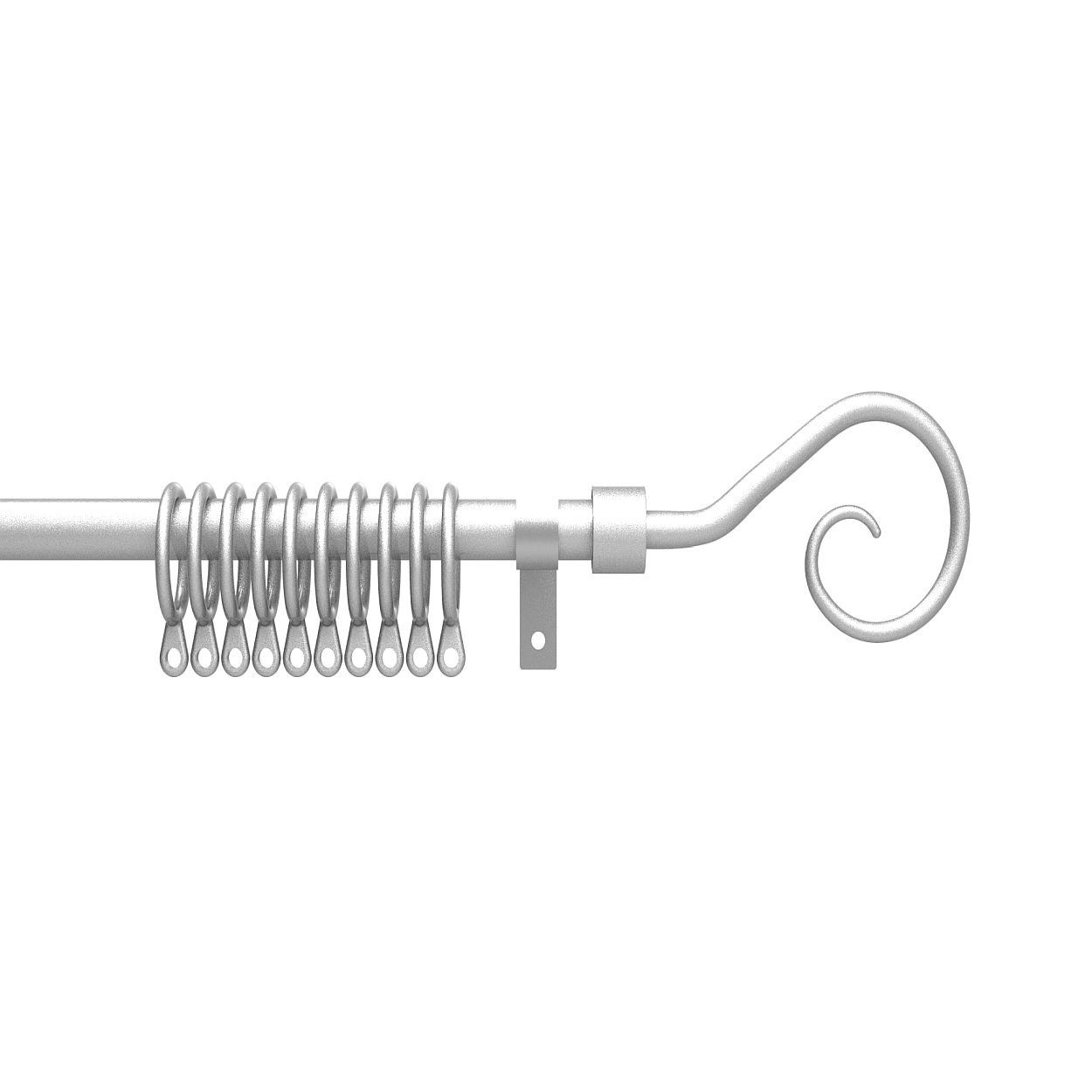 13-16Mm Matt Silver Curtain Pole