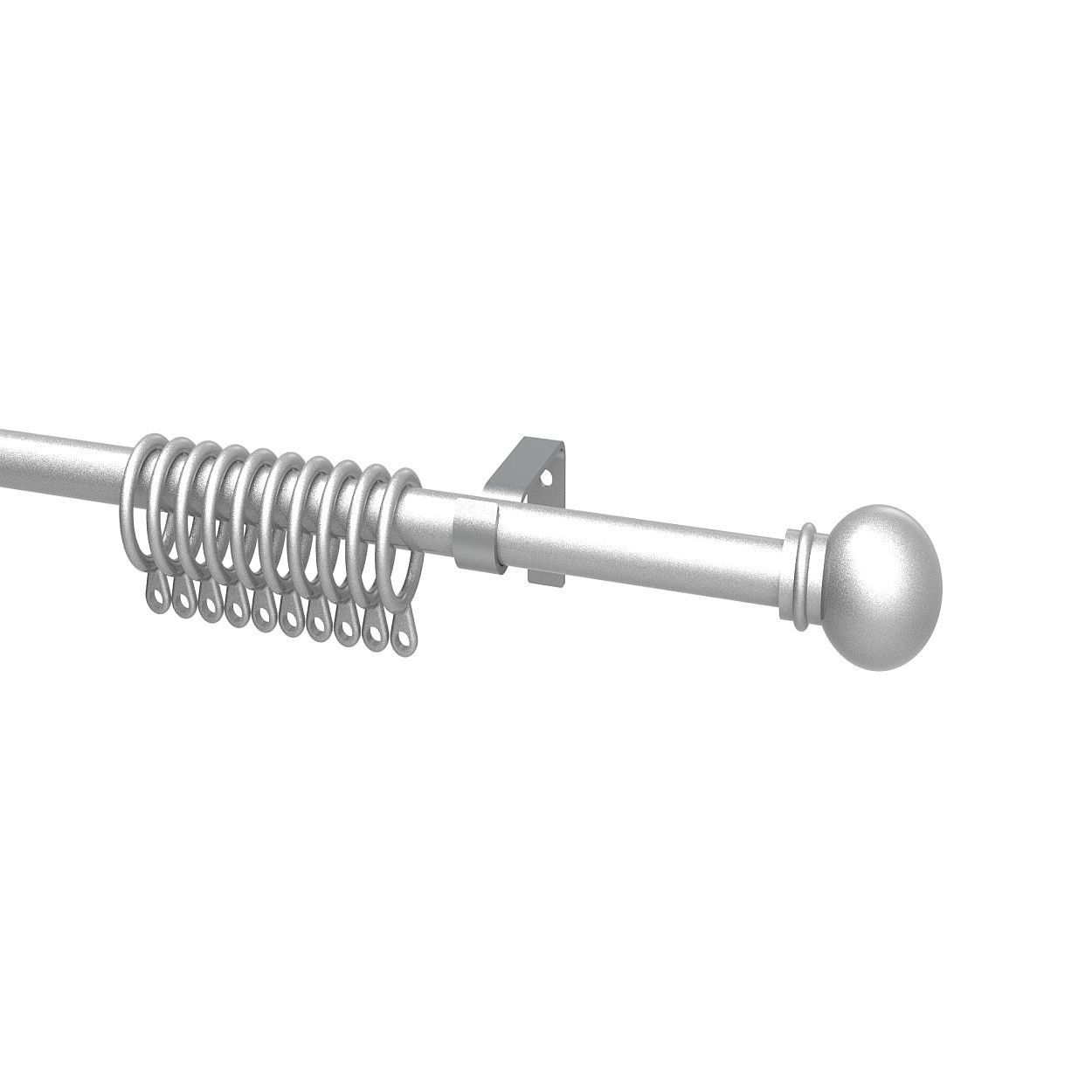 13-16Mm Matt Silver Curtain Pole