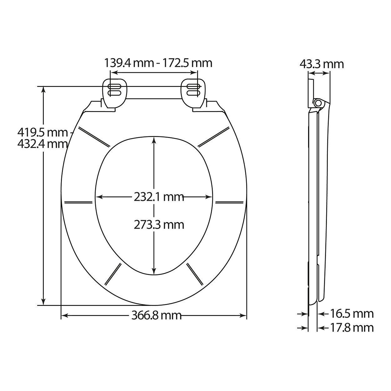 Bemis Chester Top Fix Toilet Seat White