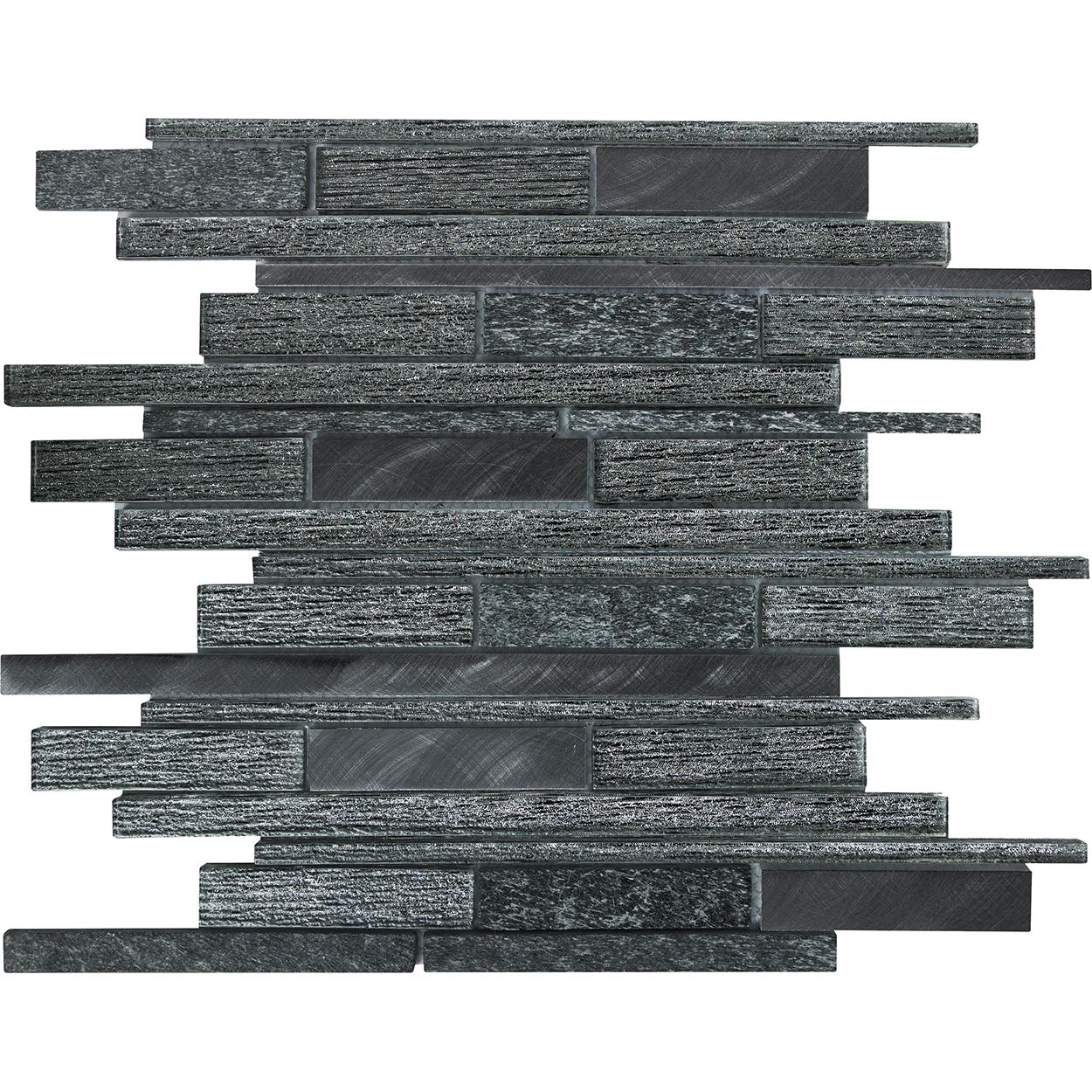 Kenton Grey Glass/Stone/Metal Mix Mosaic