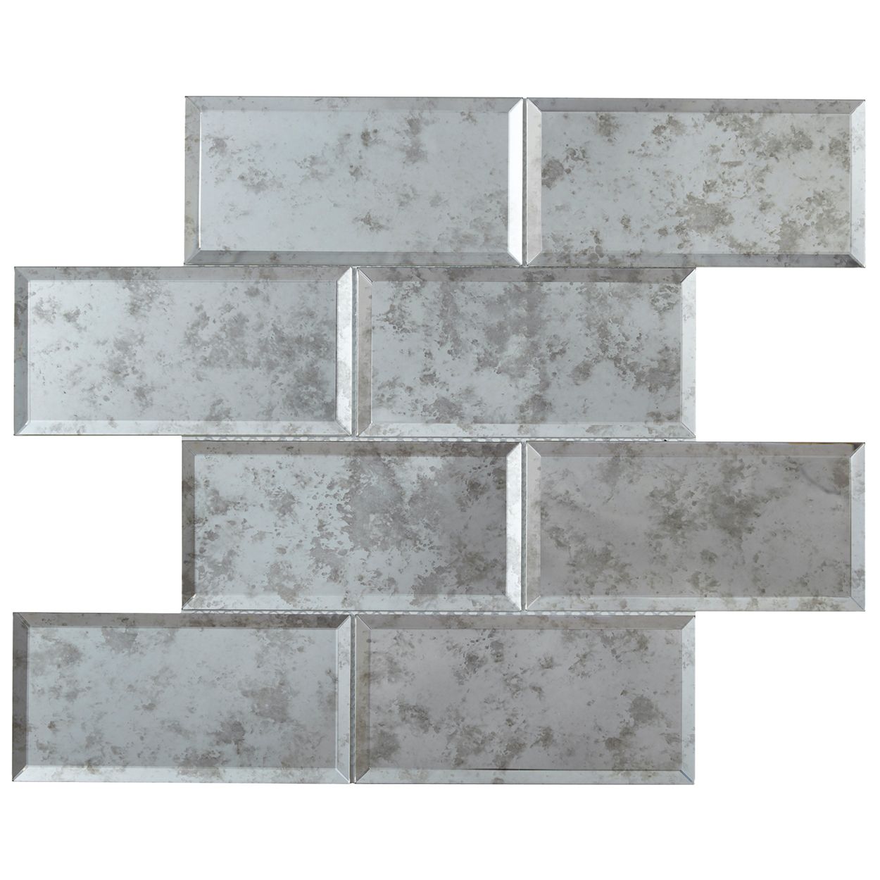 Luminere Bevel Antique Mirror Brick Mosaic