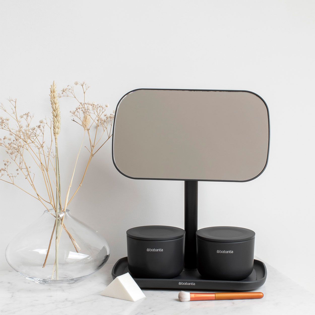 Brabantia ReNew Mirror with Storage Tray Dark Grey