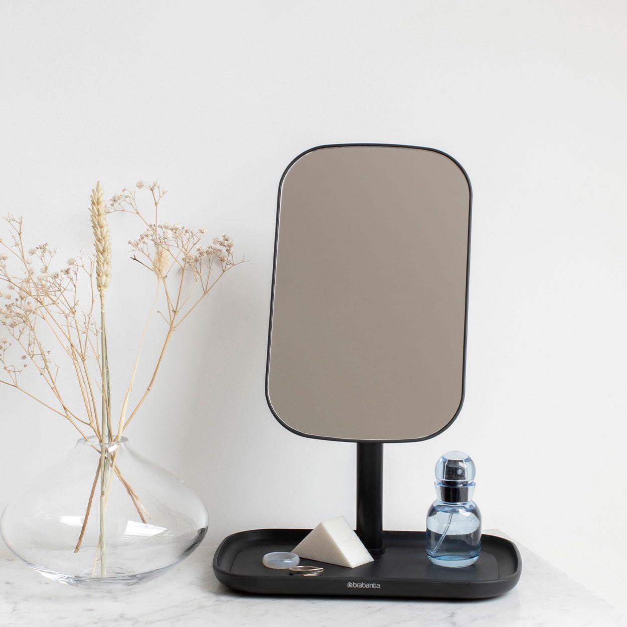 Brabantia ReNew Mirror with Storage Tray Dark Grey
