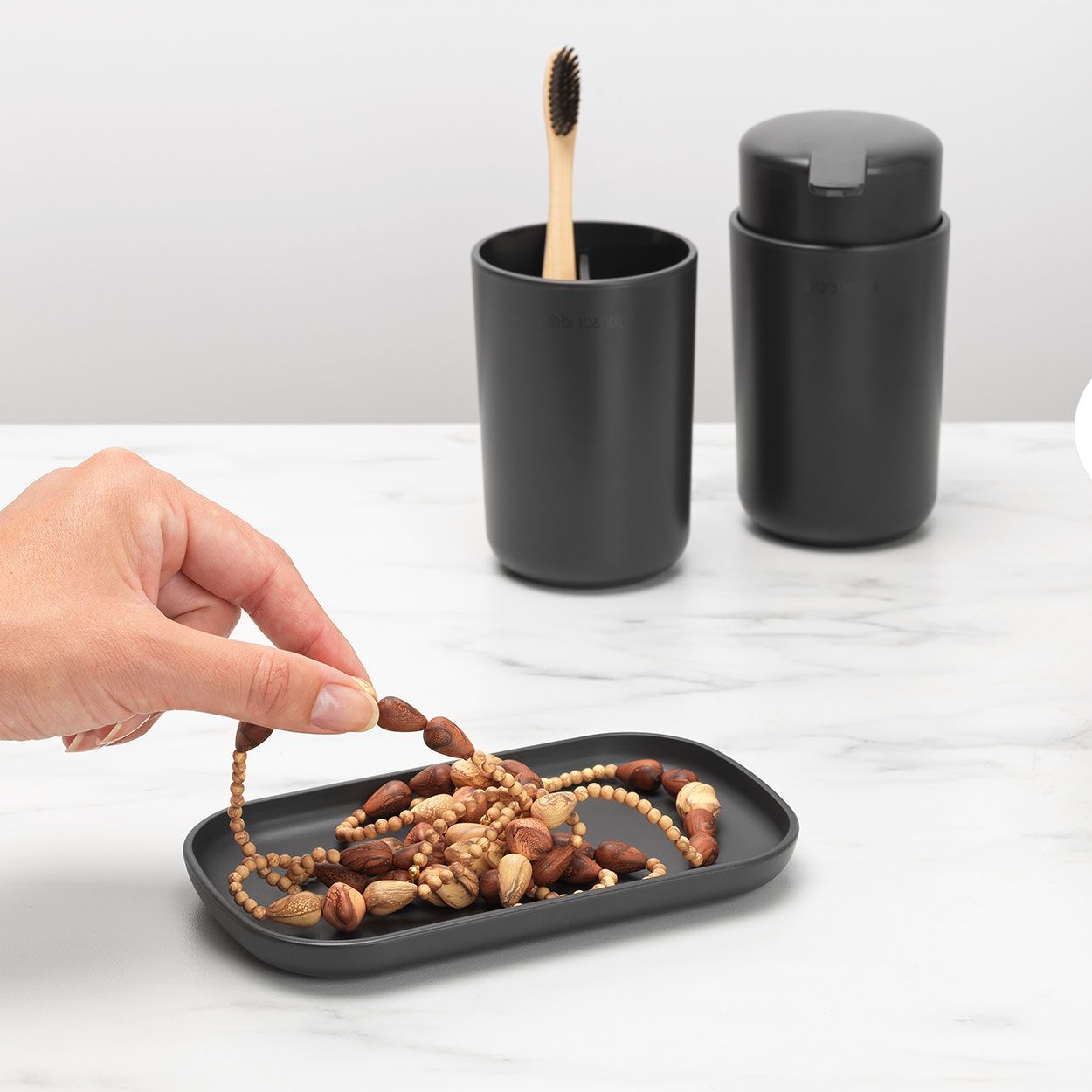 Brabantia ReNew Bathroom Accessory set of 3 Dark Grey