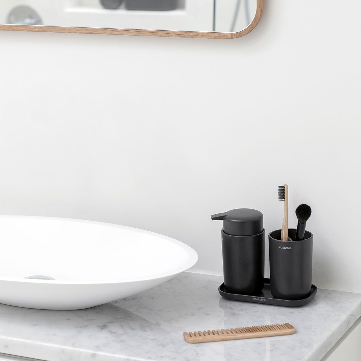 Brabantia ReNew Bathroom Accessory set of 3 Dark Grey