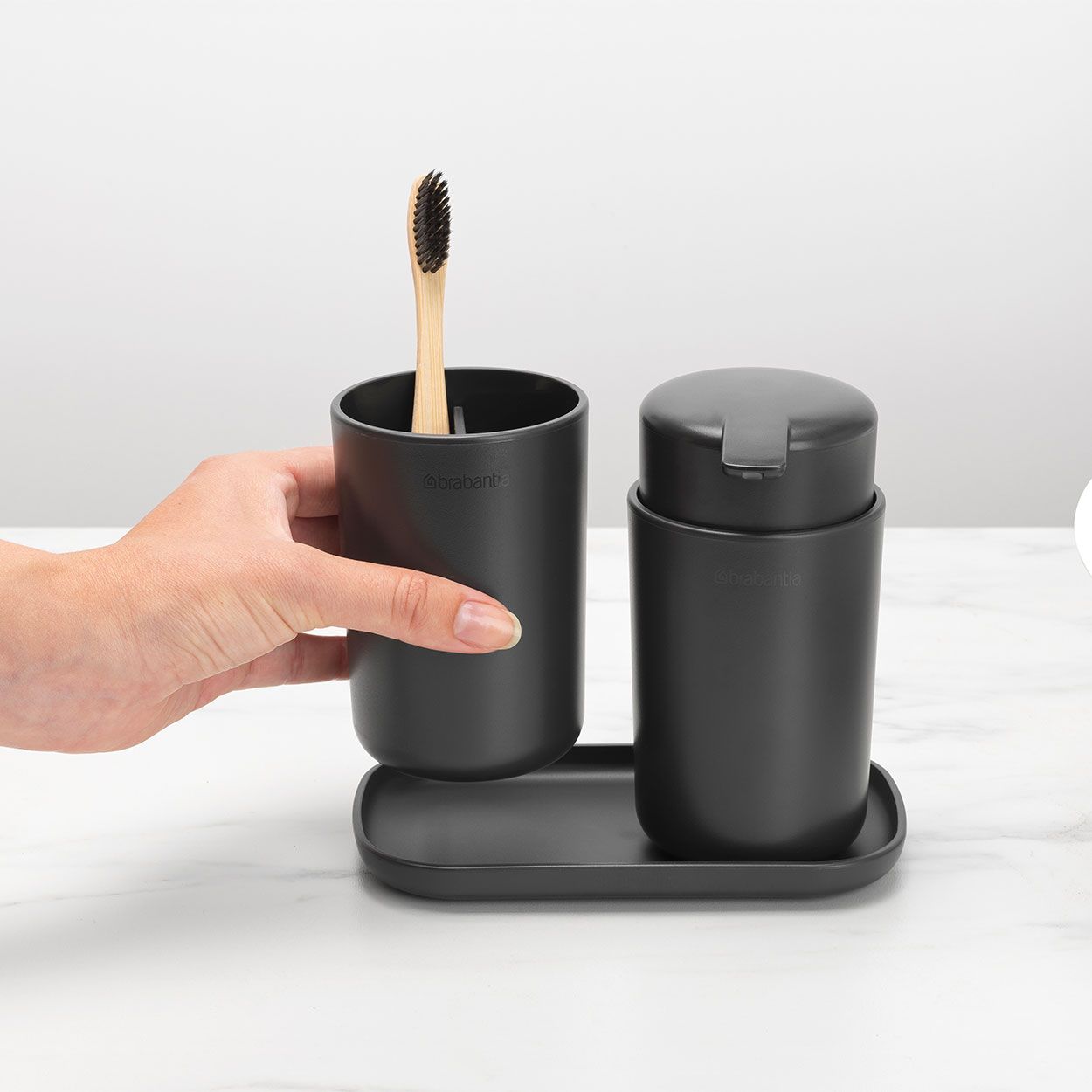 Brabantia ReNew Bathroom Accessory set of 3 Dark Grey