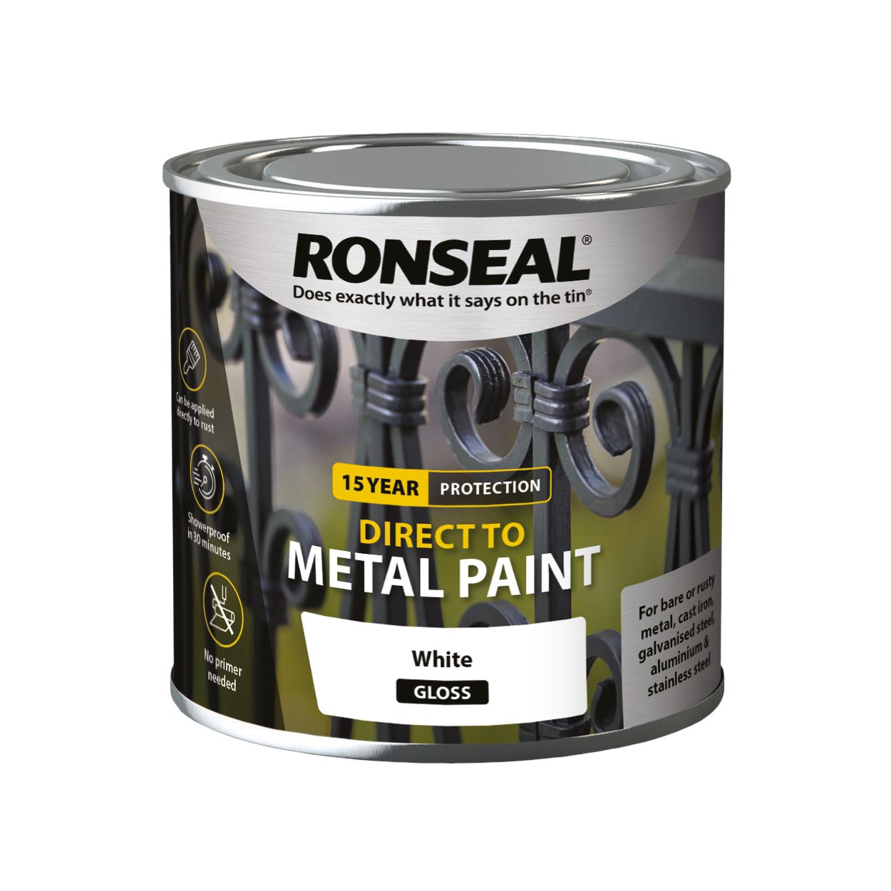 Ronseal Direct To Metal White Gloss 250Ml