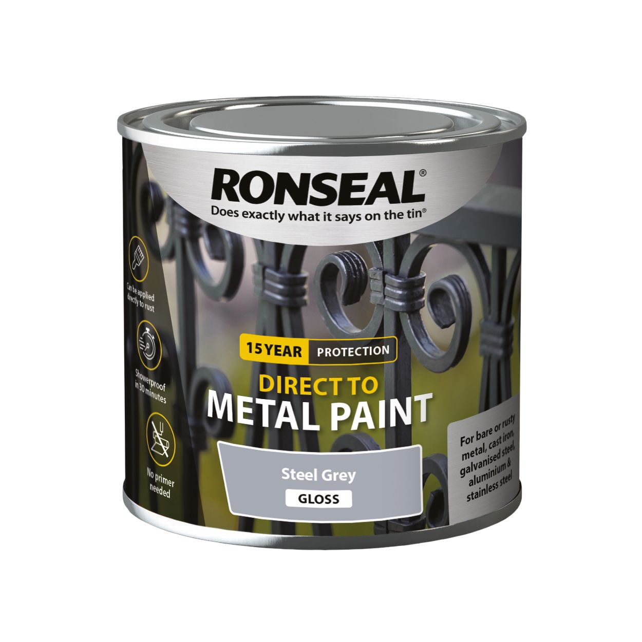 Ronseal Direct To Metal Steel Grey Matt 250Ml