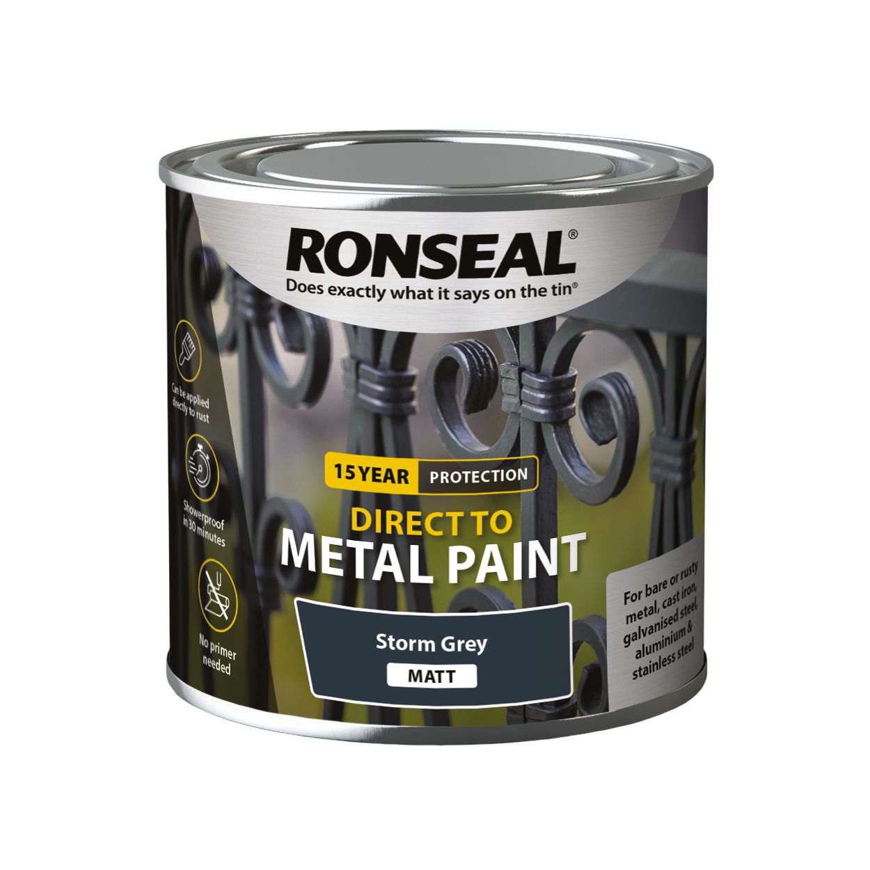 Ronseal Direct To Metal Storm Grey Matt 250Ml