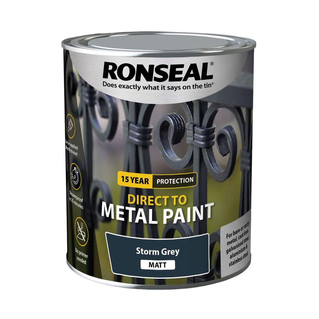 Ronseal Direct To Metal Storm Grey Matt 750Ml