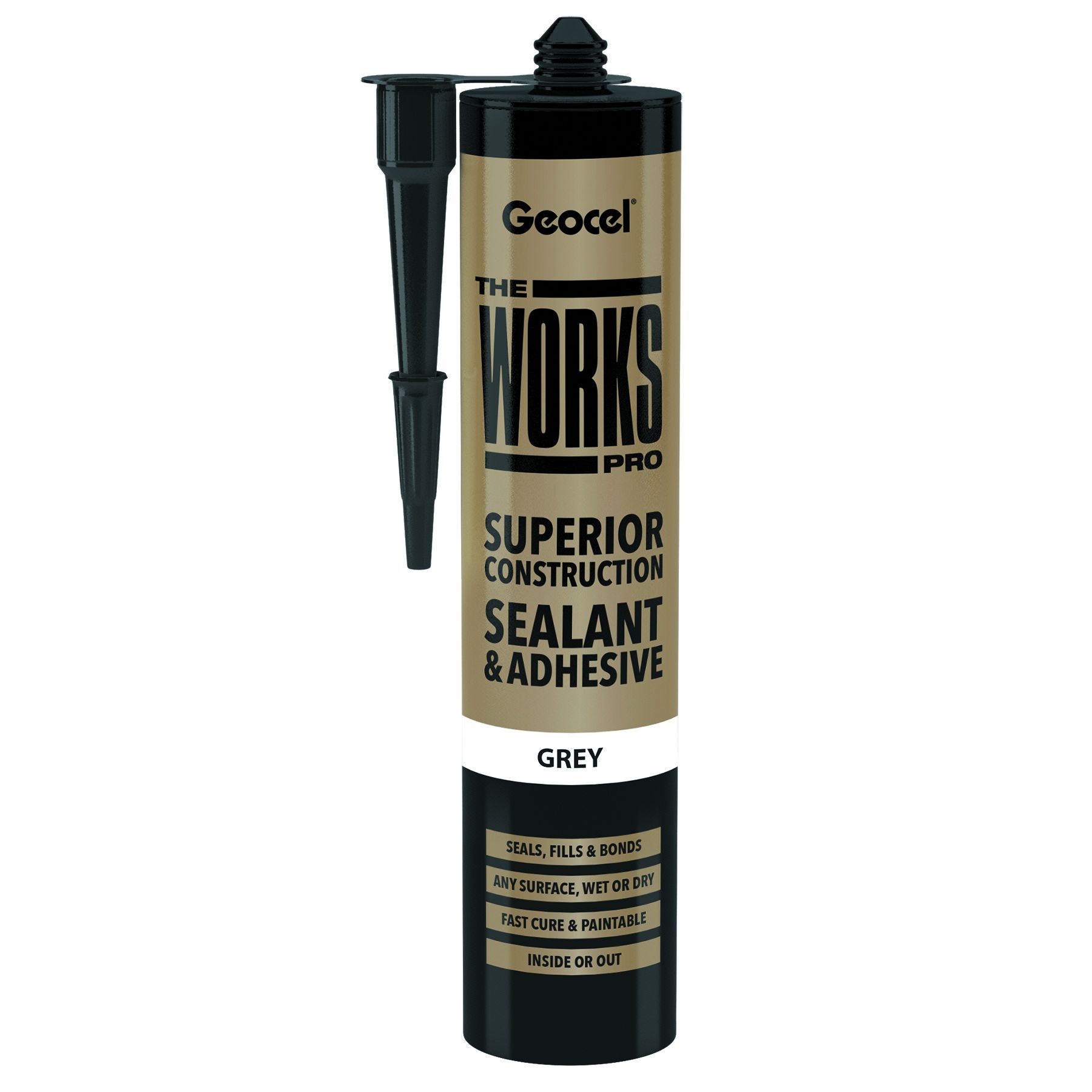 Geocel The Works Pro Superior Construction Sealant & Adhesive Grey 290Ml