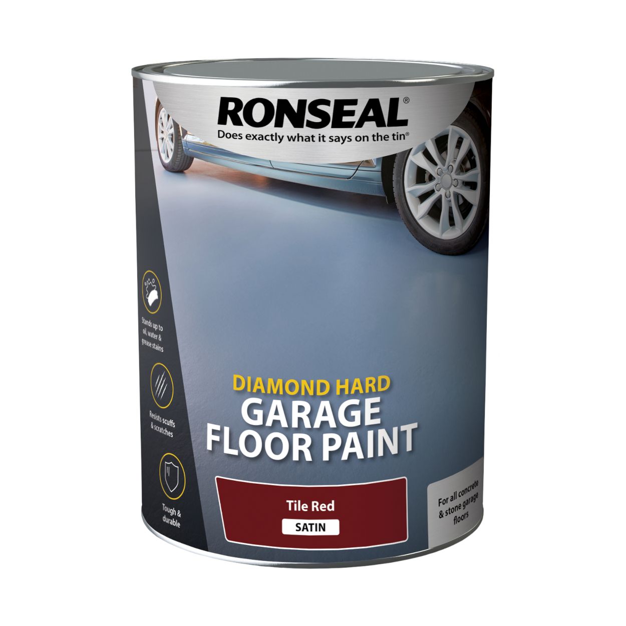Ronseal Diamond Hard Garage Floor Paint Tile Red 5L