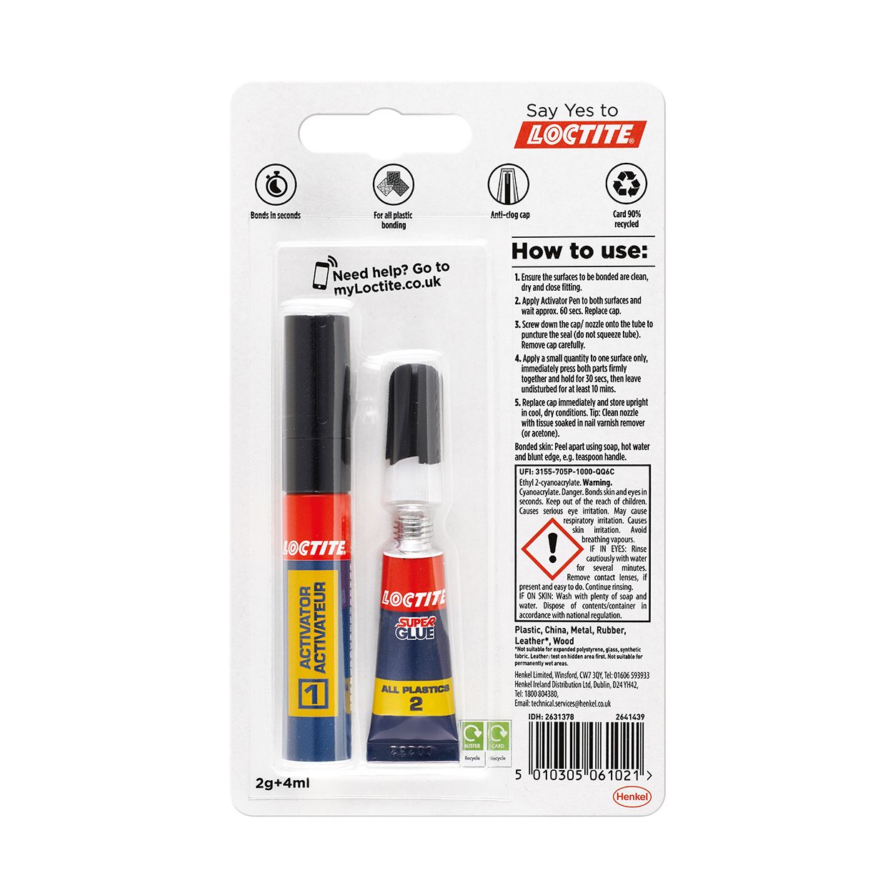 Loctite Super Glue All Plastics 2g & 4ml