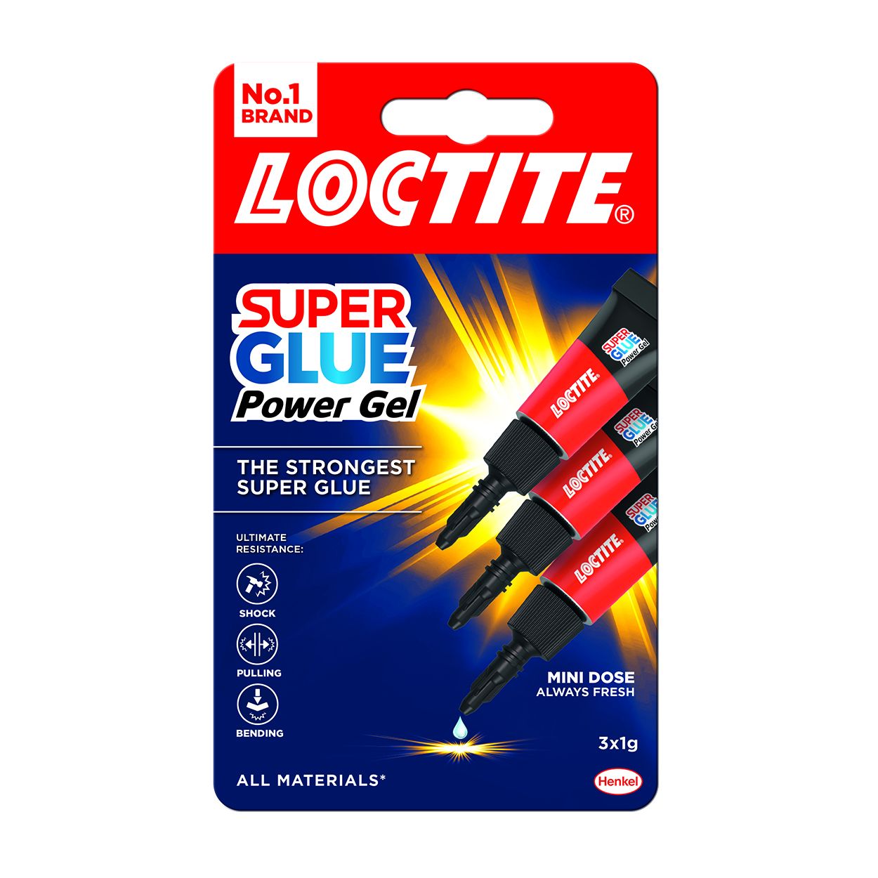 Loctite Super Glue Power Gel Mini Trio 1g x 3