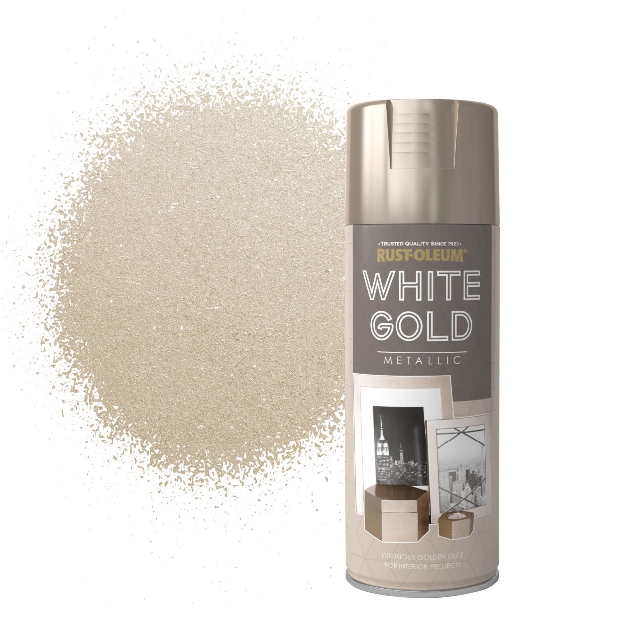 Rust-Oleum Metallic Spray Paint White Gold 400Ml