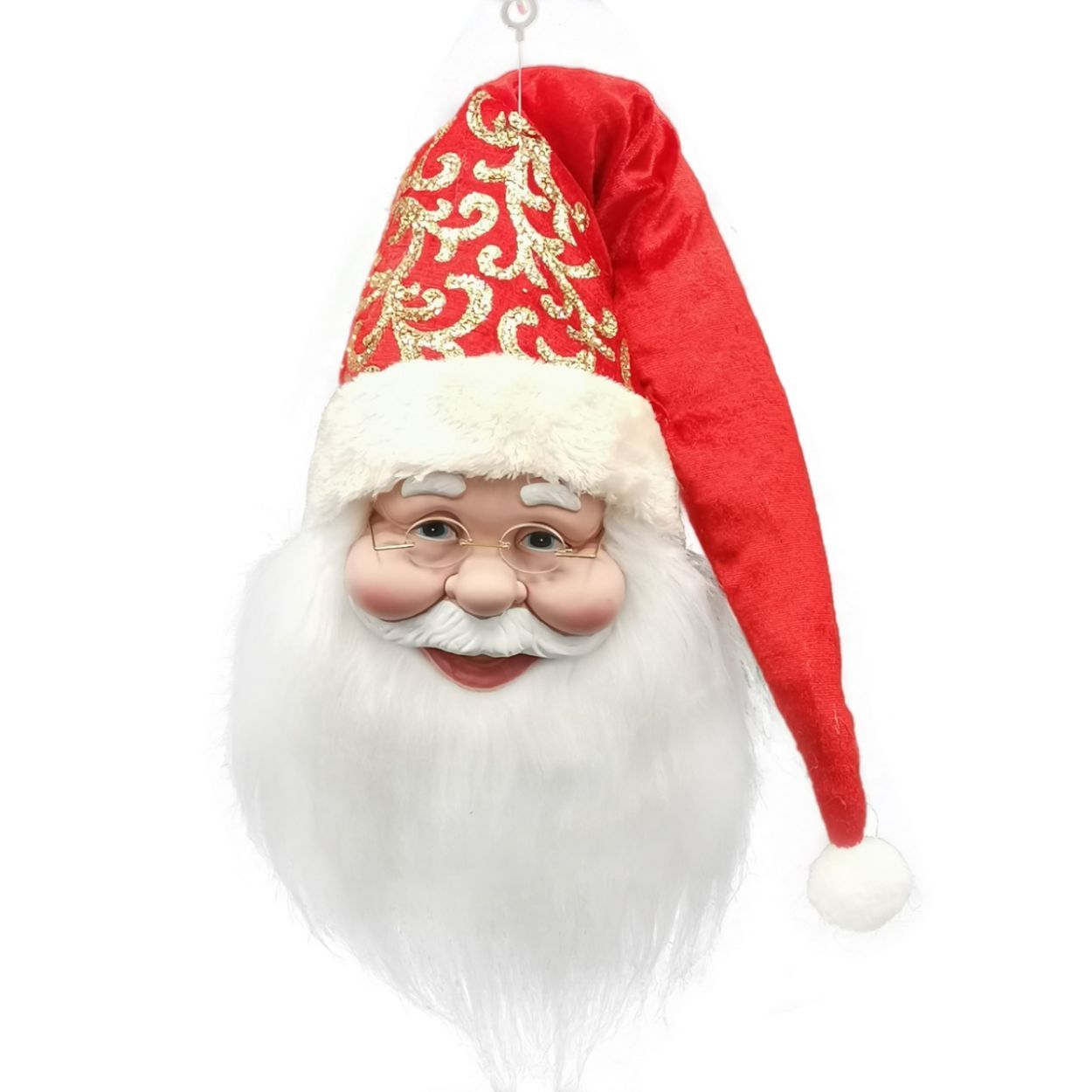 Santa Head 46cm Red, Green & Gold