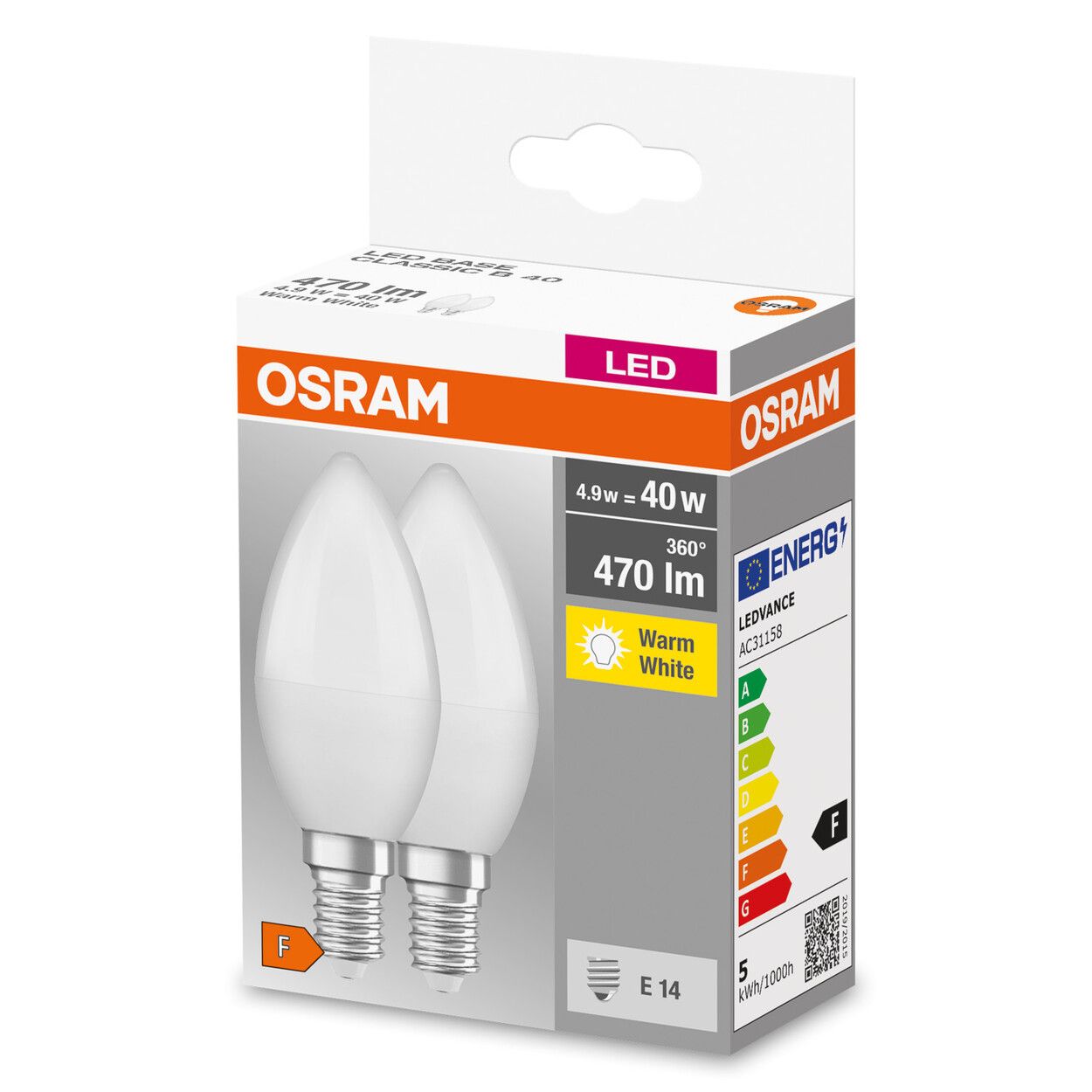 Osram LED 5.5W(40w) E14 Candle Lightbulb