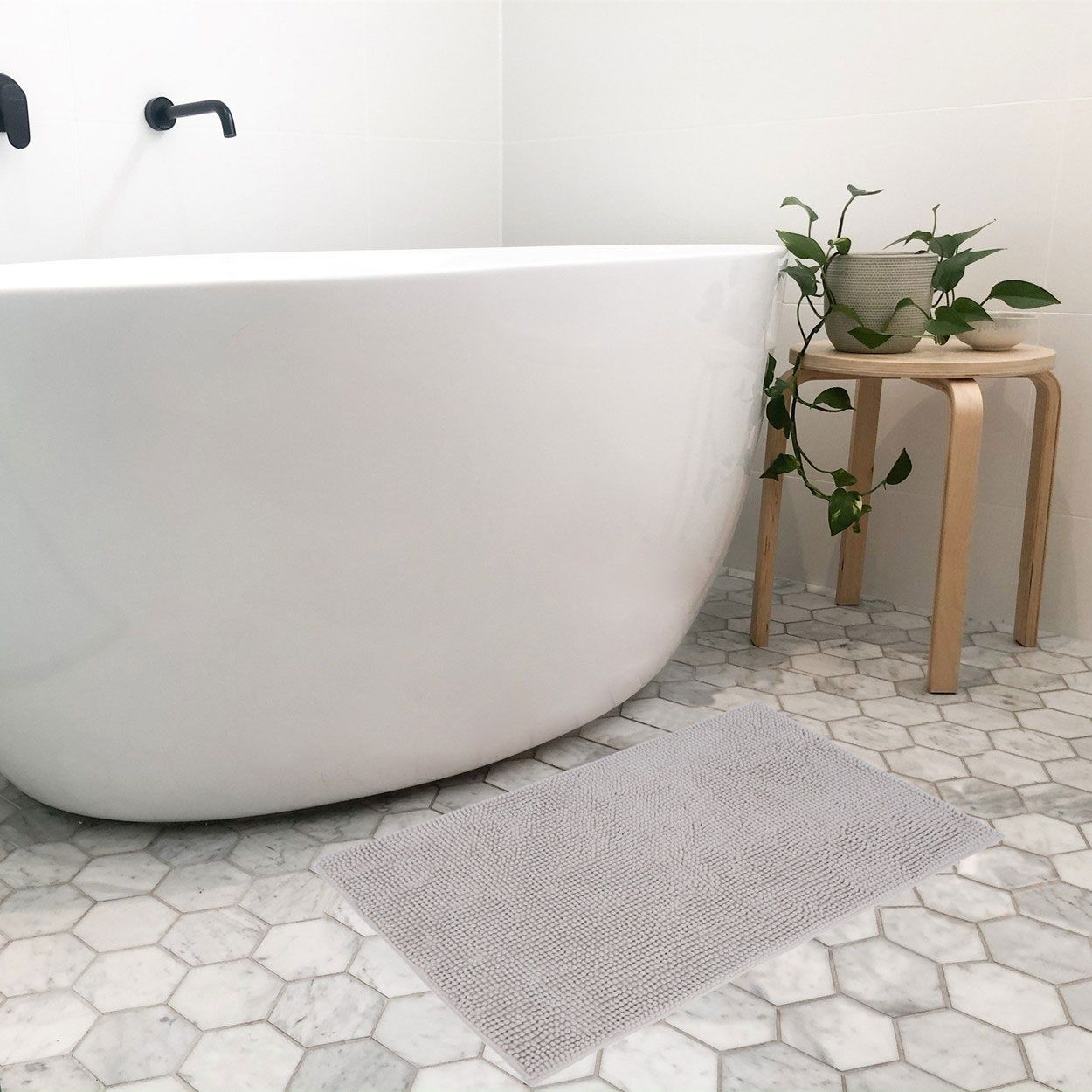 Chenille Block Colour Soft Sand Bath Mat