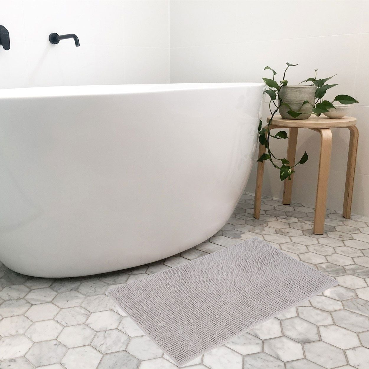 Chenille Block Colour Soft Sand Bath Mat