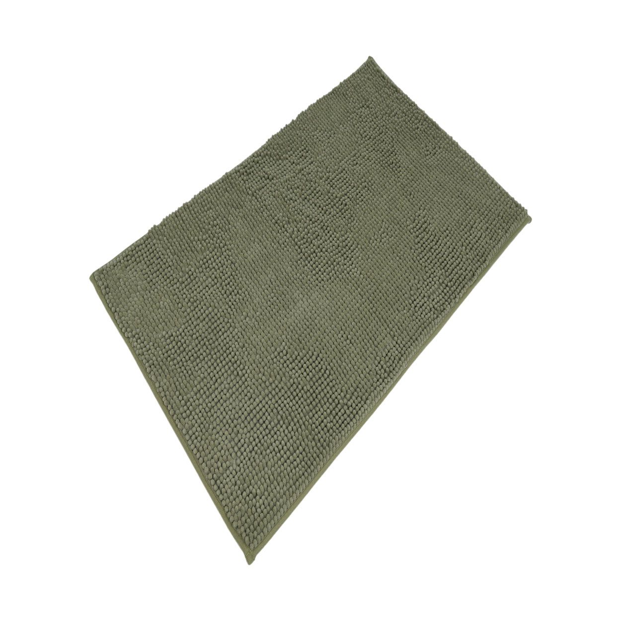 Chenille Block Colour Olive Bath Mat