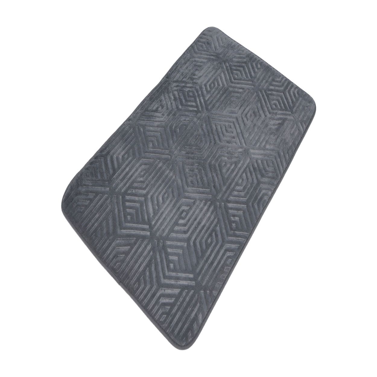 Embossed Dark Grey Bath Mat