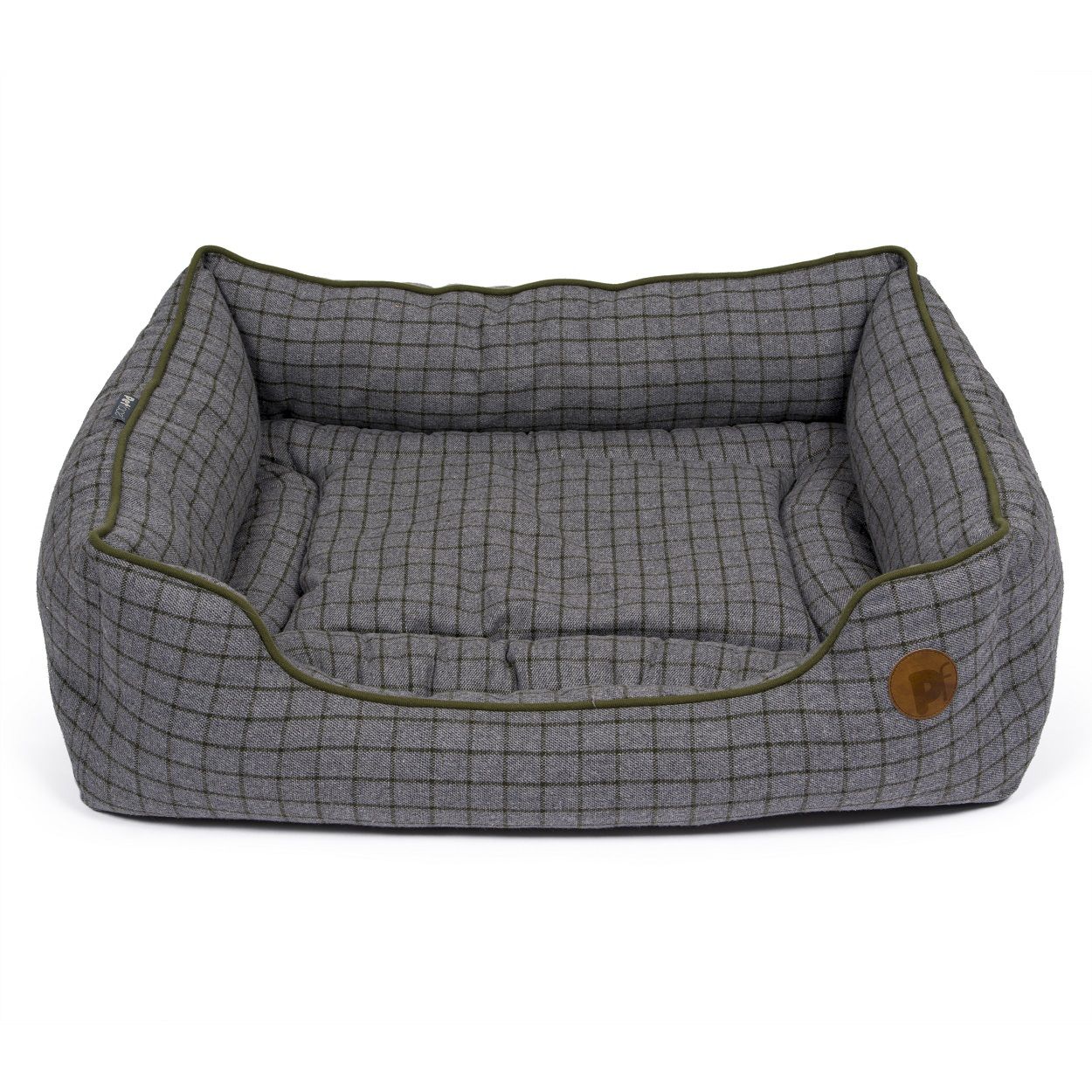 Large Moss Green Square Bed