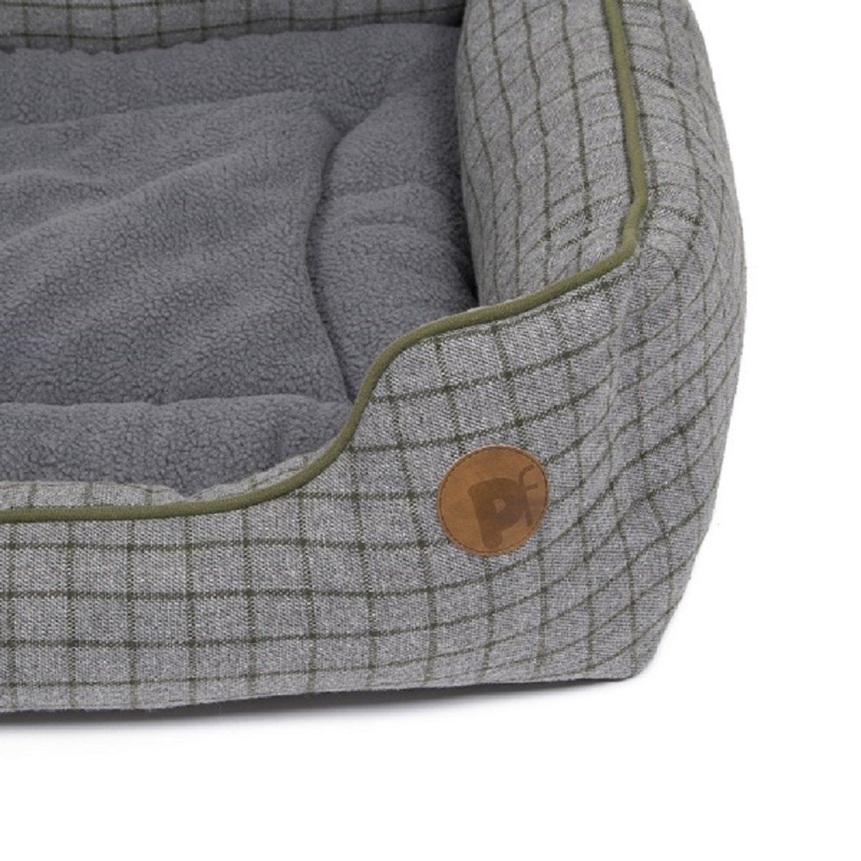 Large Moss Green Square Bed