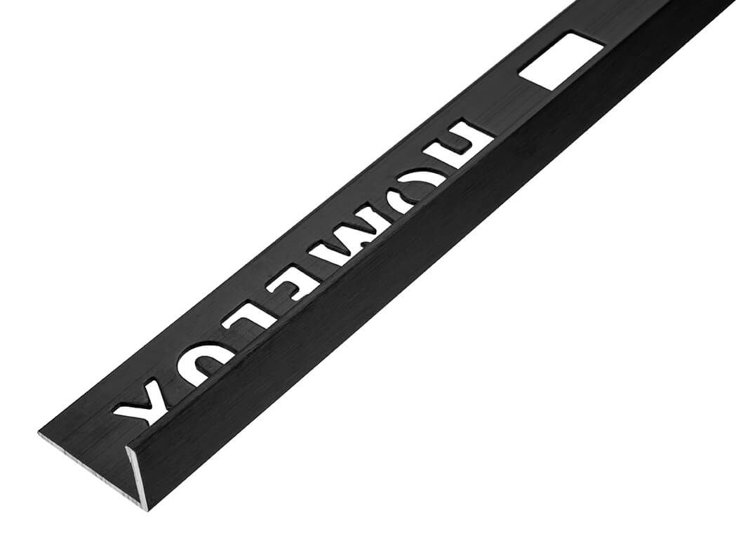HOMELUX 10MM BRUSHED BLACK METAL TILE TRIM 2.5M