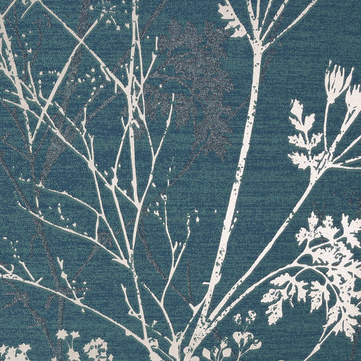Hedgerow Teal Wallpaper