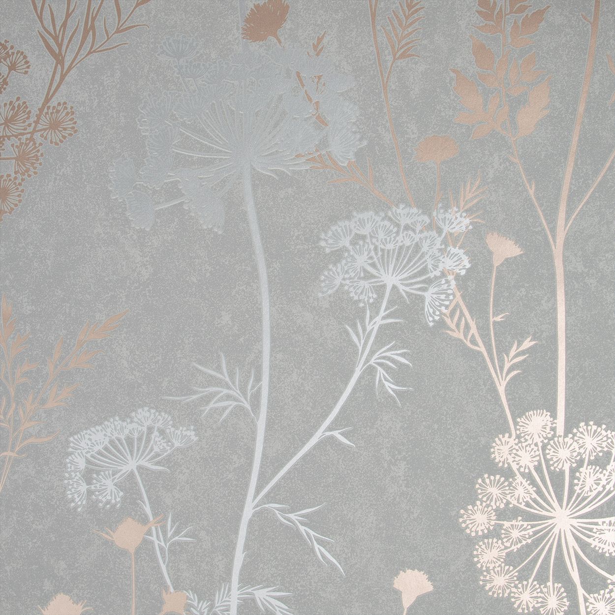 Cow Parsely Grey Rose Gold Wallpaper