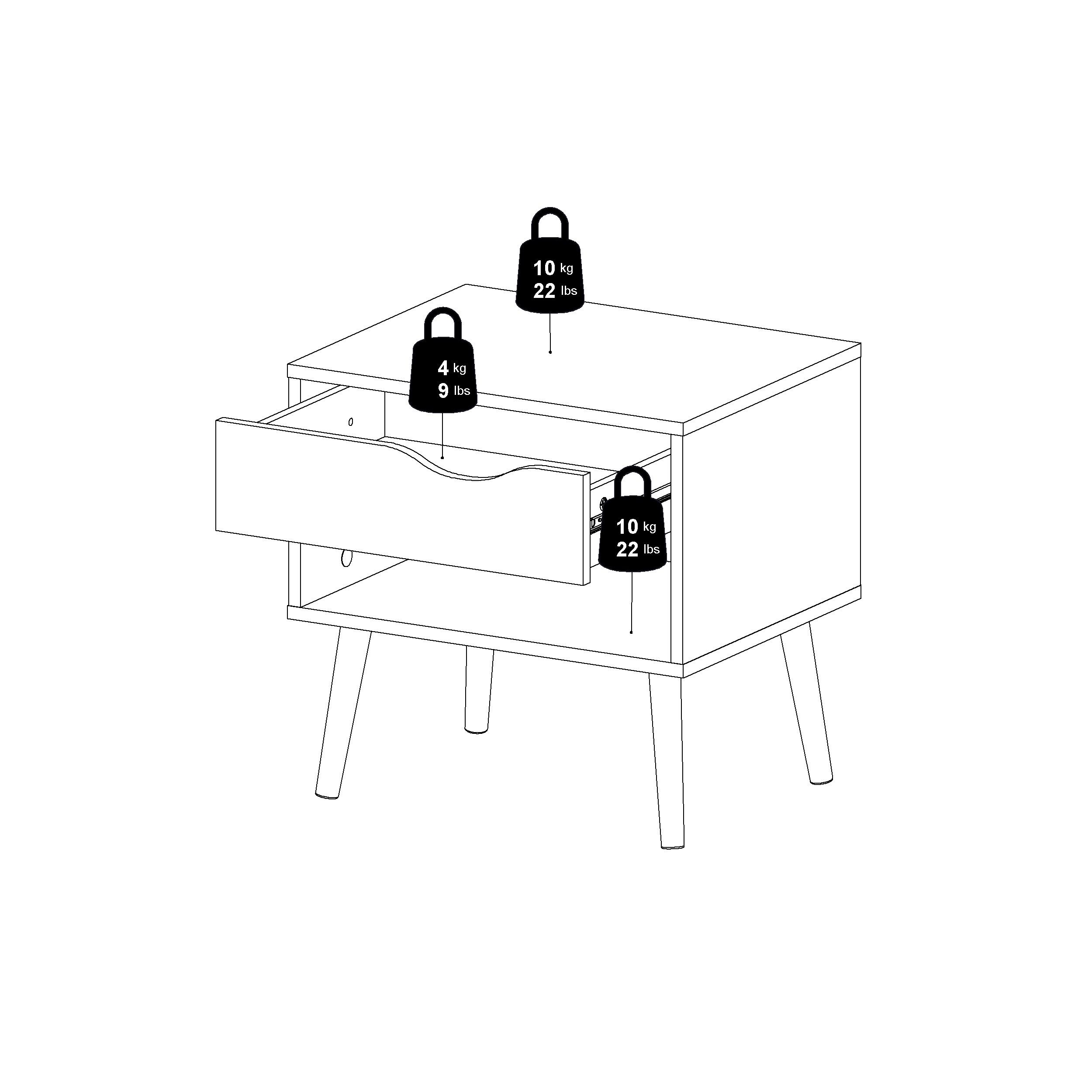 Oslo Nightstand 1 Drawer