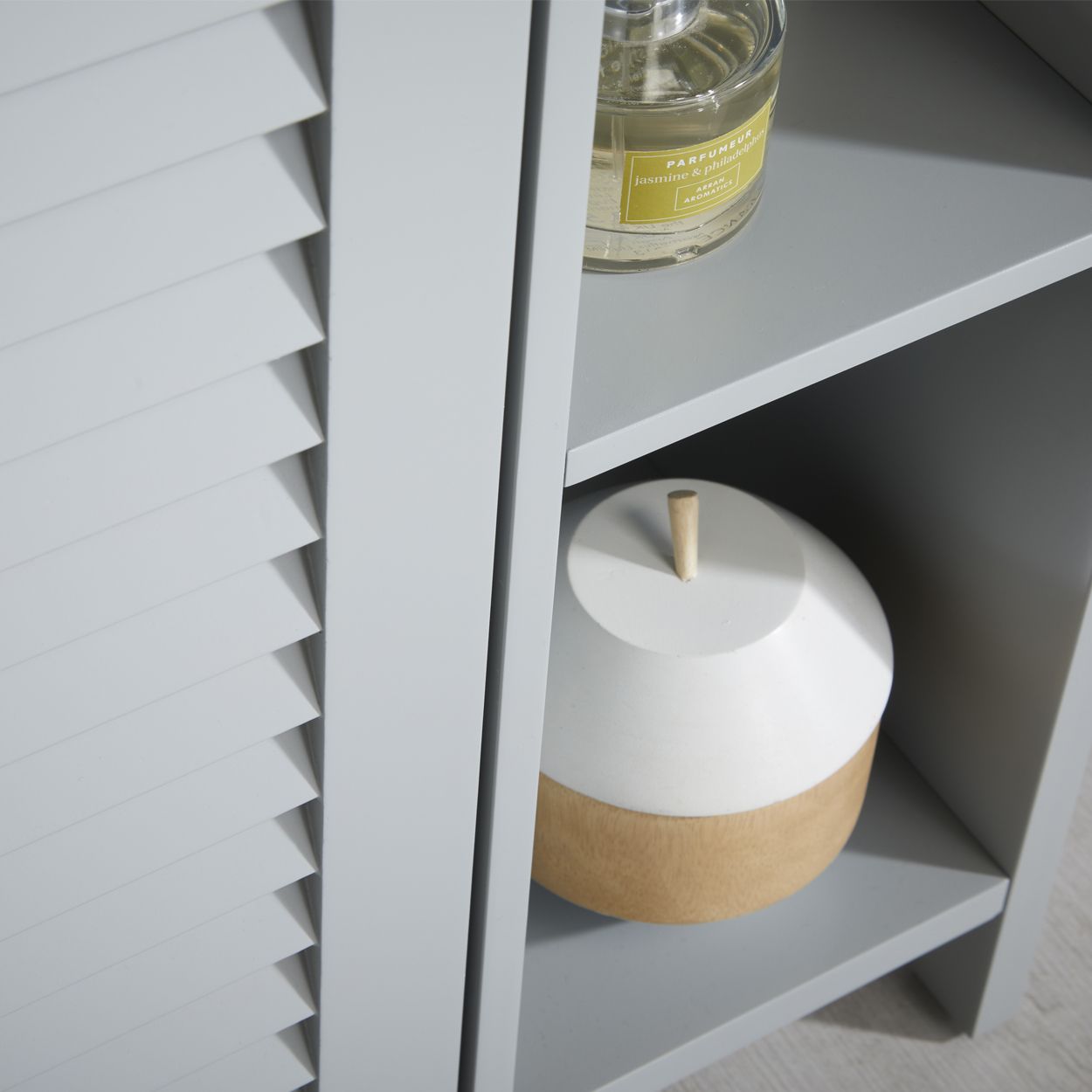 Eddie Louvre Console Unit Grey